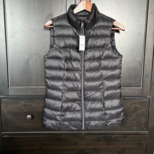 Lord & Taylor Down/Feather Black Puffer Vest, Small, ✨New With Tags✨